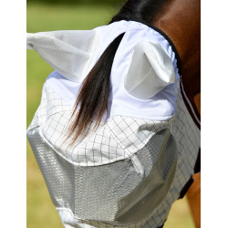 Masque anti-mouches Weatherbeeta Hybrid Seasons Blanc / bordeaux