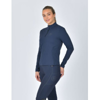 Polo d'équitation Dublin manches longues ajusté et brossé femme Marine Bleu marine Polo d'équitation Dublin manches longues ajusté et brossé femme Marine Bleu marine
