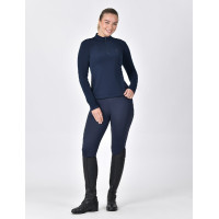 Polo d'équitation Dublin manches longues brossé femme Marine Bleu marine Polo d'équitation Dublin manches longues brossé femme Marine Bleu marine
