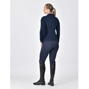Polo d'équitation Dublin manches longues brossé femme Marine Bleu marine Polo d'équitation Dublin manches longues brossé femme Marine Bleu marine
