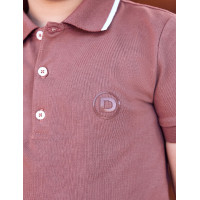 Polo manches courtes Dublin coton piqué enfant Brouillard bleu