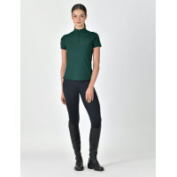 Polo manches courtes Dublin respirant fermeture à glissière 1/4 zippé femme Brouillard bleu