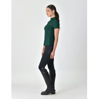 Polo manches courtes Dublin respirant fermeture à glissière 1/4 zippé femme Vert émeraude foncé