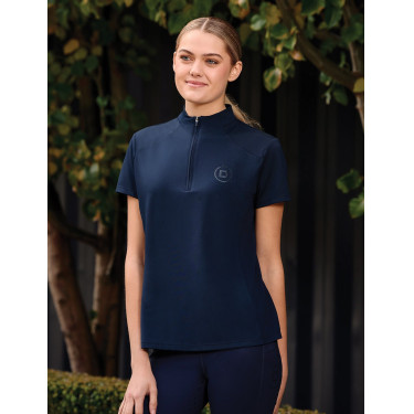 Polo manches courtes Dublin respirant fermeture à glissière 1/4 zippé femme Marine Bleu marine Polo manches courtes Dublin respirant fermeture à glissière 1/4 zippé femme Marine Bleu marine