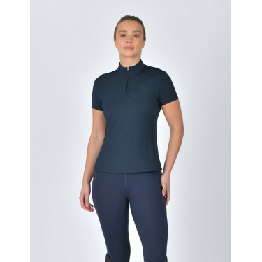 Polo manches courtes Dublin respirant fermeture à glissière 1/4 zippé femme Marine Bleu marine Polo manches courtes Dublin respirant fermeture à glissière 1/4 zippé femme Marine Bleu marine