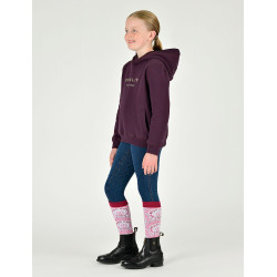 Sweat à capuche Dublin logo Lurex Lilah enfant Prune parfaite / rose gold