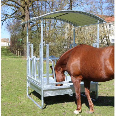Râtelier carré avec toit Hobby Kerbl zingué 1,5 x 1,5 m 8 chevaux Râtelier carré avec toit Hobby Kerbl zingué 1,5 x 1,5 m 8 chevaux