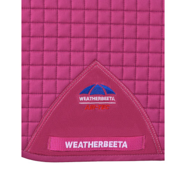 Tapis de selle Weatherbeeta Prime Air-Tec Dressage Shaped Magenta brillant Rose