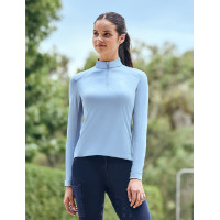 Top d'équitation manches longues Dublin respirant femme Brouillard bleu Top d'équitation manches longues Dublin respirant femme Brouillard bleu