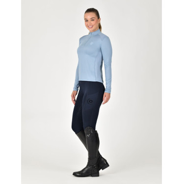 Top d'équitation manches longues Dublin respirant femme Brouillard bleu Top d'équitation manches longues Dublin respirant femme Brouillard bleu