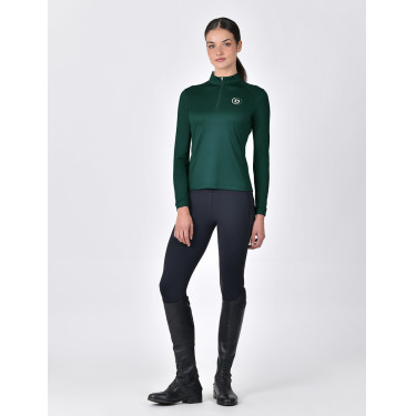 Top d'équitation manches longues Dublin respirant femme Vert émeraude foncé
