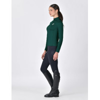 Top d'équitation manches longues Dublin respirant femme Vert émeraude foncé Top d'équitation manches longues Dublin respirant femme Vert émeraude foncé