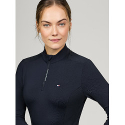 Base Layer Tommy Hilfiger Equestrian Milo 1/4 zip femme Desert sky Bleu Base Layer Tommy Hilfiger Equestrian Milo 1/4 zip femme Desert sky Bleu