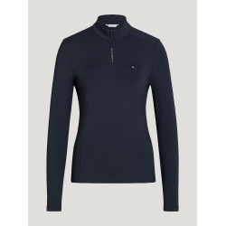 Base Layer Tommy Hilfiger Equestrian Milo 1/4 zip femme Desert sky Bleu Base Layer Tommy Hilfiger Equestrian Milo 1/4 zip femme Desert sky Bleu