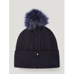 Bonnet à pompom Tommy Hilfiger Equestrian Perry Desert sky Bleu Bonnet à pompom Tommy Hilfiger Equestrian Perry Desert sky Bleu