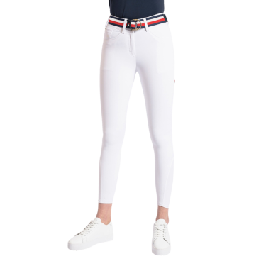 Pantalon de compétition Tommy Hilfiger Equestrian Geneva femme grip genoux Blanc optique