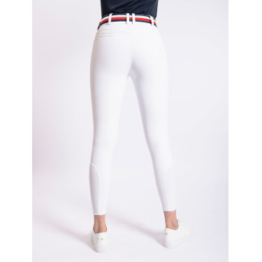 Pantalon de compétition Tommy Hilfiger Equestrian Geneva femme grip genoux Blanc optique
