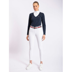 Pantalon de compétition Tommy Hilfiger Equestrian Geneva femme grip genoux Blanc optique