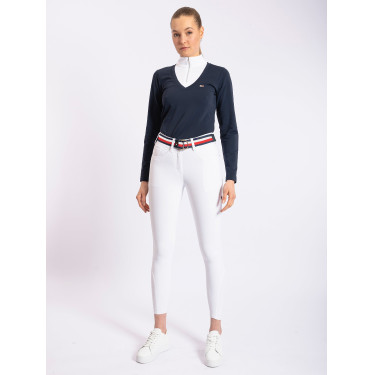 Pantalon de compétition Tommy Hilfiger Equestrian Geneva femme grip genoux Blanc optique