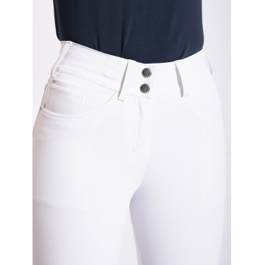 Pantalon de compétition Tommy Hilfiger Equestrian Geneva femme grip genoux Blanc optique