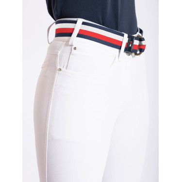 Pantalon de compétition Tommy Hilfiger Equestrian Geneva femme grip genoux Blanc optique
