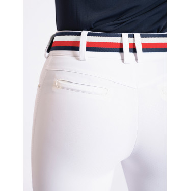 Pantalon de compétition Tommy Hilfiger Equestrian Geneva femme grip genoux Blanc optique