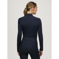 Polo d'hiver manches longues Tommy Hilfiger Equestrian 1/4 zip Beth femme Desert sky Bleu Polo d'hiver manches longues Tommy Hilfiger Equestrian 1/4 zip Beth femme Desert sky Bleu