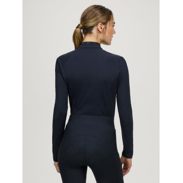 Polo d'hiver manches longues Tommy Hilfiger Equestrian 1/4 zip Beth femme Desert sky Bleu Polo d'hiver manches longues Tommy Hilfiger Equestrian 1/4 zip Beth femme Desert sky Bleu