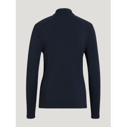 Polo d'hiver manches longues Tommy Hilfiger Equestrian 1/4 zip Beth femme Desert sky Bleu Polo d'hiver manches longues Tommy Hilfiger Equestrian 1/4 zip Beth femme Desert sky Bleu
