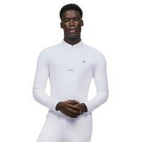 Polo de concours manches longues Tommy Hilfiger Equestrian Eaton homme Blanc optique Polo de concours manches longues Tommy Hilfiger Equestrian Eaton homme Blanc optique