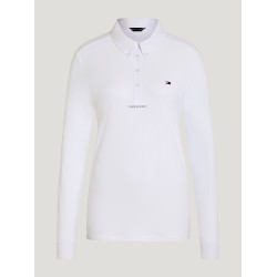 Polo de concours manches longues Tommy Hilfiger Equestrian Eaton homme Blanc optique Polo de concours manches longues Tommy Hilfiger Equestrian Eaton homme Blanc optique