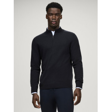 Pull en cachemire Tommy Hilfiger Equestrian 1/2 zip Oakfield homme Desert sky Bleu Pull en cachemire Tommy Hilfiger Equestrian 1/2 zip Oakfield homme Desert sky Bleu