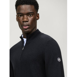 Pull en cachemire Tommy Hilfiger Equestrian 1/2 zip Oakfield homme Desert sky Bleu