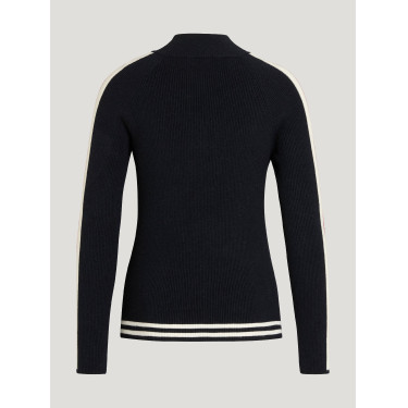 Pull zippé Tommy Hilfiger Equestrian Carol femme Desert sky Bleu Pull zippé Tommy Hilfiger Equestrian Carol femme Desert sky Bleu