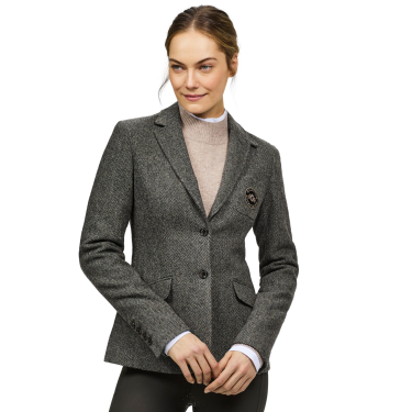 Veste blazer Tommy Hilfiger Equestrian Albany tweed femme Gris mélangé