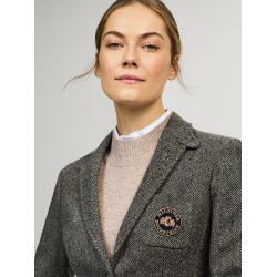 Veste blazer Tommy Hilfiger Equestrian Albany tweed femme Gris mélangé