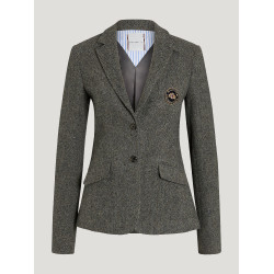 Veste blazer Tommy Hilfiger Equestrian Albany tweed femme Gris mélangé