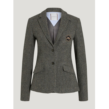 Veste blazer Tommy Hilfiger Equestrian Albany tweed femme Gris mélangé