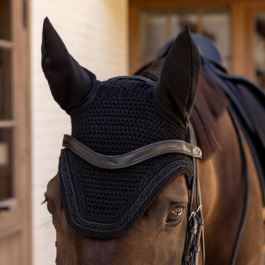Bonnet anti-mouches Kentucky Wellington Velvet Mini Perles Noir Bonnet anti-mouches Kentucky Wellington Velvet Mini Perles Noir
