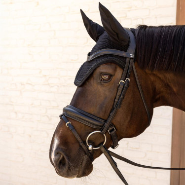 Bonnet anti-mouches Kentucky Wellington Velvet Mini Perles Noir Bonnet anti-mouches Kentucky Wellington Velvet Mini Perles Noir