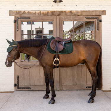 Bonnet anti-mouches Kentucky Wellington Velvet Mini Perles Vert sapin Bonnet anti-mouches Kentucky Wellington Velvet Mini Perles Vert sapin