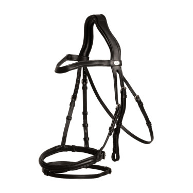 Bridon Muserolle Combinée Dy'on en Cuir Souple Noir Bridon Muserolle Combinée Dy'on en Cuir Souple Noir