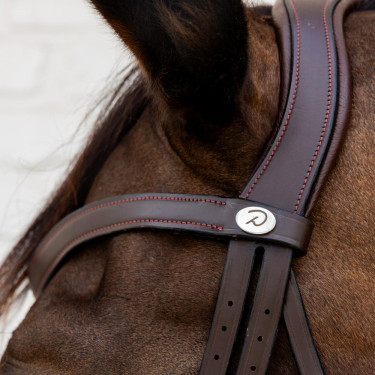Bridon Muserolle Combinée Dy'on en Cuir Souple Marron