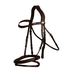 Bridon Muserolle Combinée Dy'on en Cuir Souple Marron
