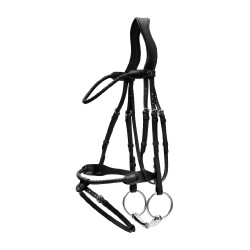 Bridon Muserolle Combinée Dy'on Tressé Rond Noir Bridon Muserolle Combinée Dy'on Tressé Rond Noir