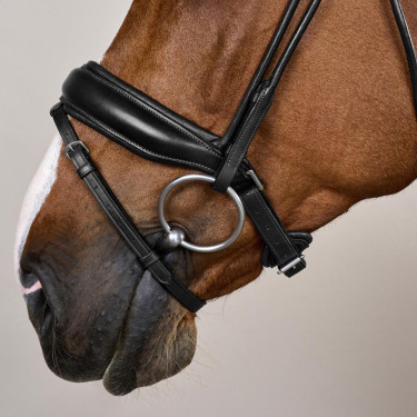 Bridon Muserolle Large Cuir Souple Dy'on Noir Bridon Muserolle Large Cuir Souple Dy'on Noir