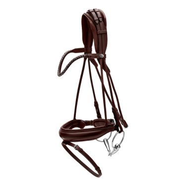 Bridon Muserolle Large Cuir Souple Dy'on Marron