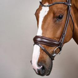 Bridon Muserolle Large Cuir Souple Dy'on Marron