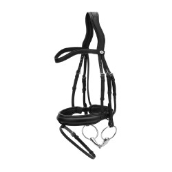 Bridon Muserolle Medium en Cuir Souple Dy'on Noir