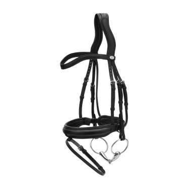 Bridon Muserolle Medium en Cuir Souple Dy'on Noir